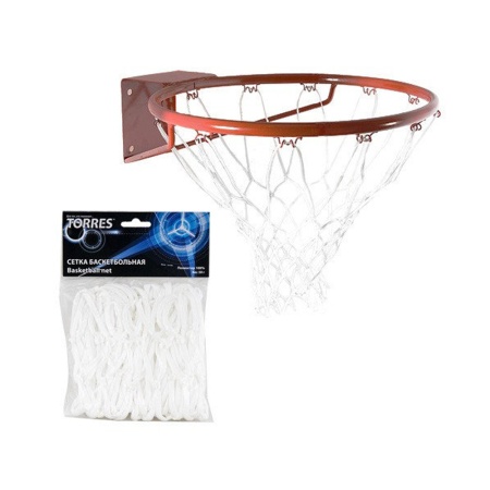 Купить Сетка баскетбольная Torres, нить 4 мм, белая в Рыбном 