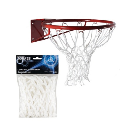 Купить Сетка баскетбольная Torres, нить 6 мм, белая в Рыбном 